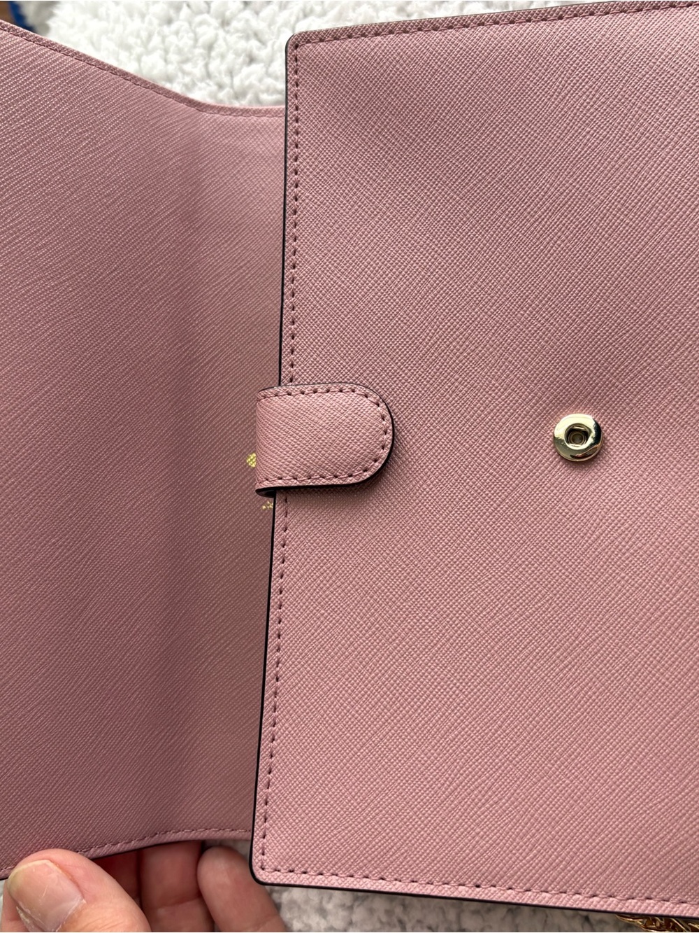 Kate Spade Pink Saffiano Leather Flap Chain Wallet Crossbody Bag - Like New - Picture 6 of 14